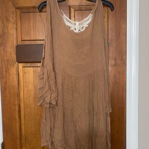 Cold shoulder knee length dress
